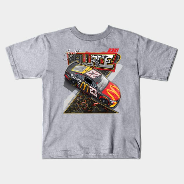 Bubba Wallace 23XI Racing Car Kids T-Shirt by art.Hamdan